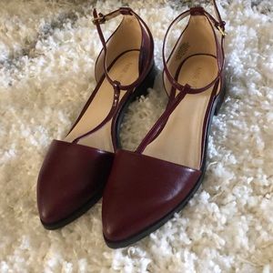Nine West Wine T-strap flats